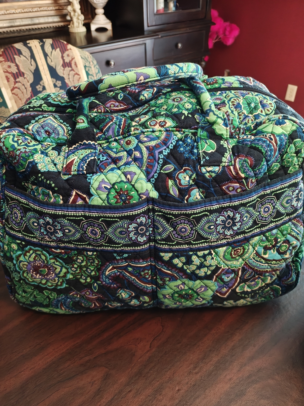 3 Piece Vera Bradley Blue Rhapsody Paisley Duffle Bags And Shoulder Bag - Picture 9 of 16